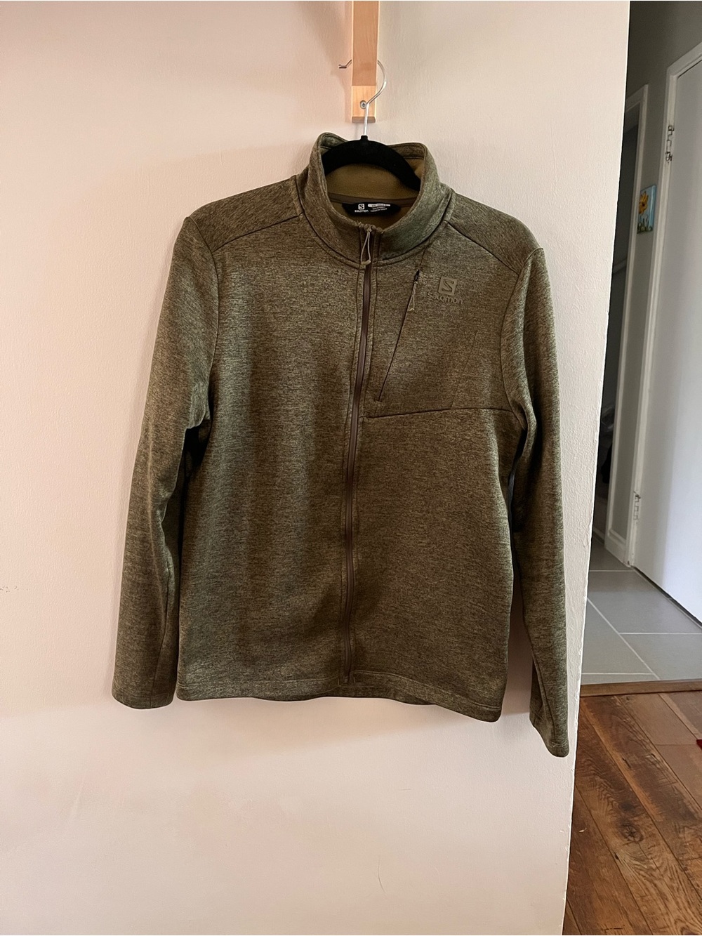 Salomon Olive Green Zip-Up Fleece Jacket